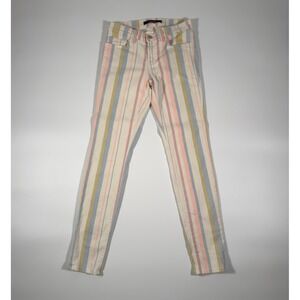 J BRAND Skinny Leg Candy Stripe Jeans Women's Size 27 Pastel‎ Stripes